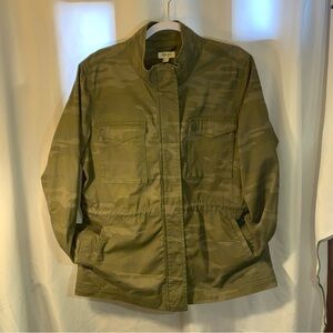 Style & Co. Green Camouflage Coat Utility Jacket Women’s XL Zippers